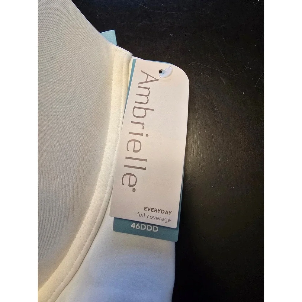 Ambrielle Everyday Full Coverage Bra White - 46DDD - Adjustable Straps‎